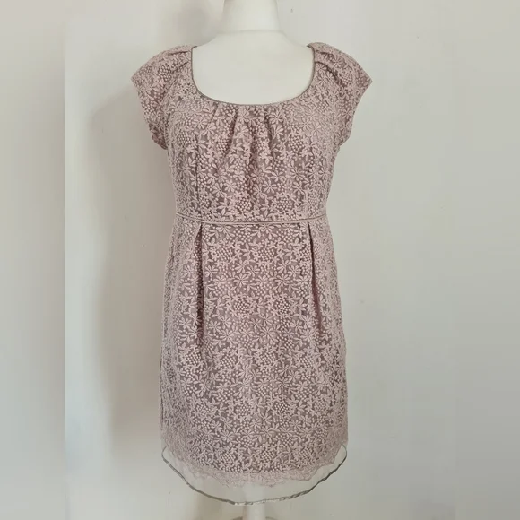 Mint Velvet taupe floral pencil dress size 16 sleeveless pockets - Picture 1 of 9